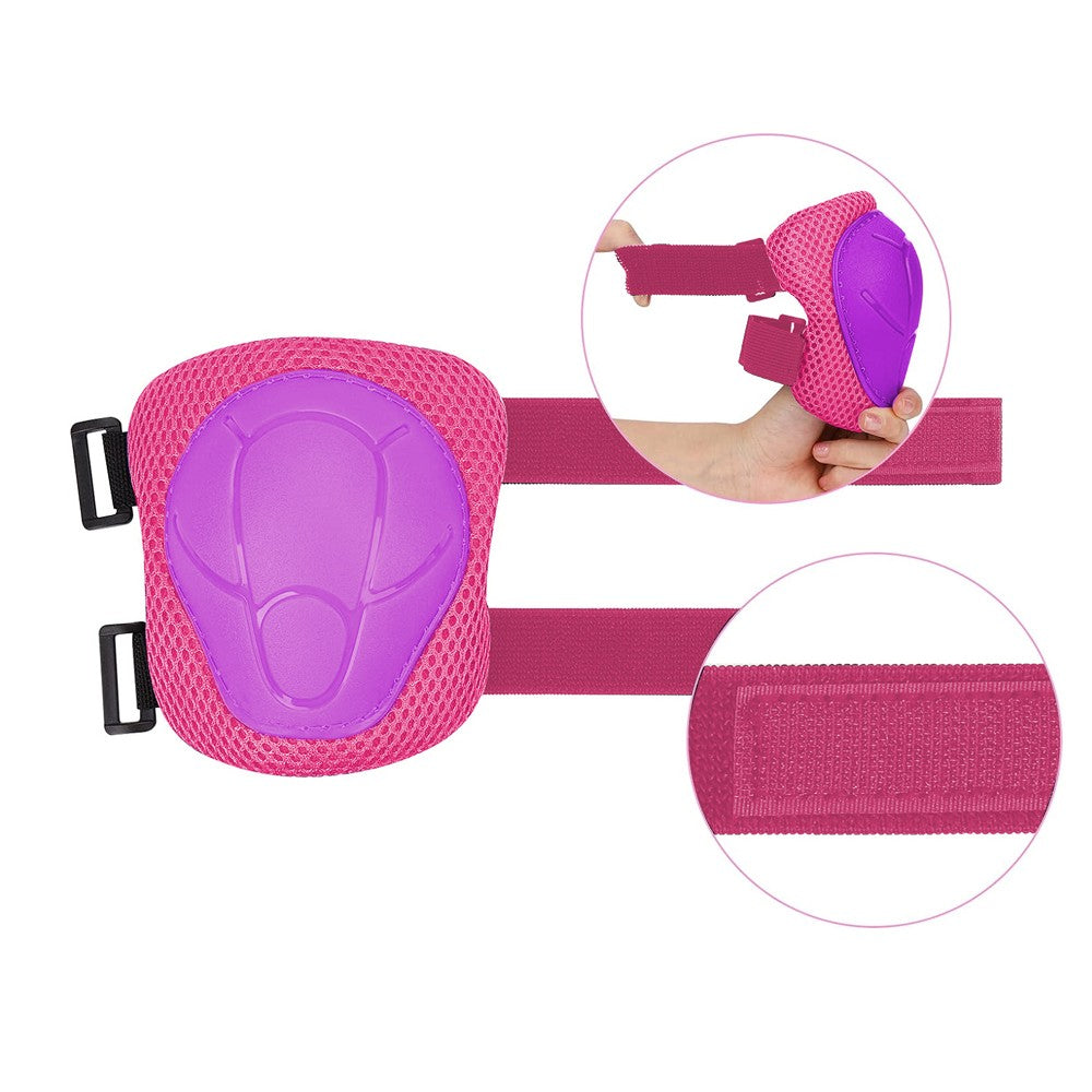 6-Piece Kids Protective Gear Set Knee Pads Wrist Guards Elbow Pads - Pink
