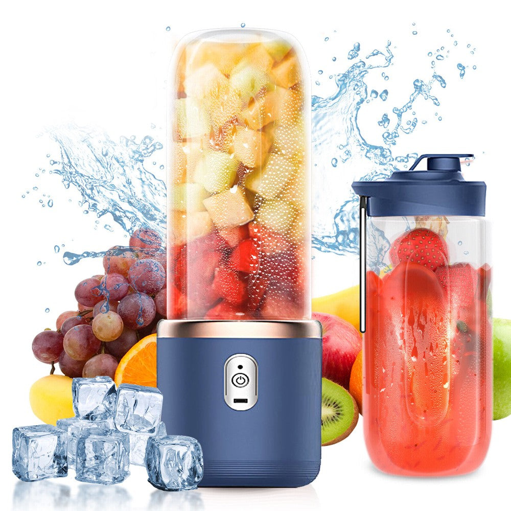 Portable Electric Juice Maker Blender Smoothie Juicer with Juice Cup - Blue