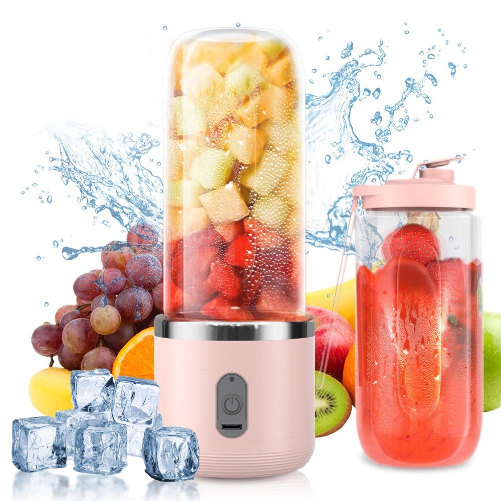 Portable Electric Juice Maker Blender Smoothie Juicer with Juice Cup - Pink