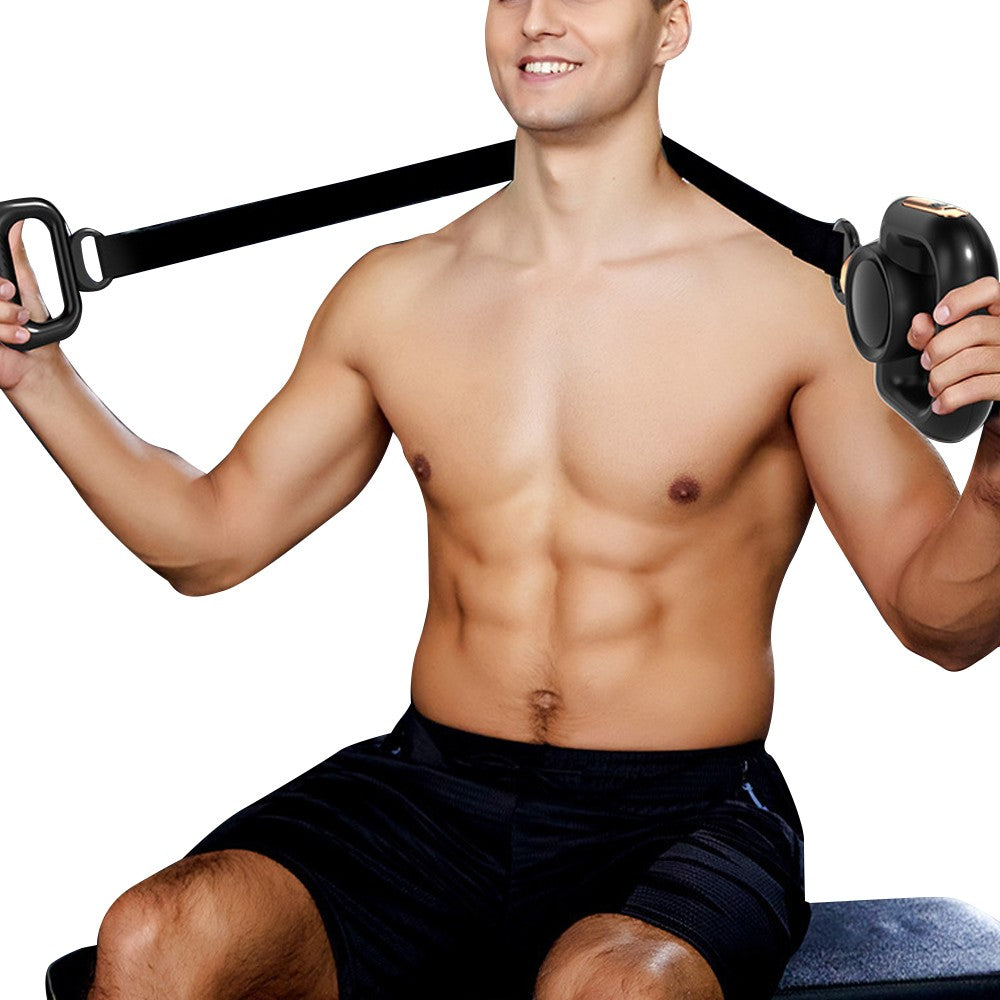Handheld Muscle Massage Gun Body Massager with 4 Massage Heads and Belt - Black