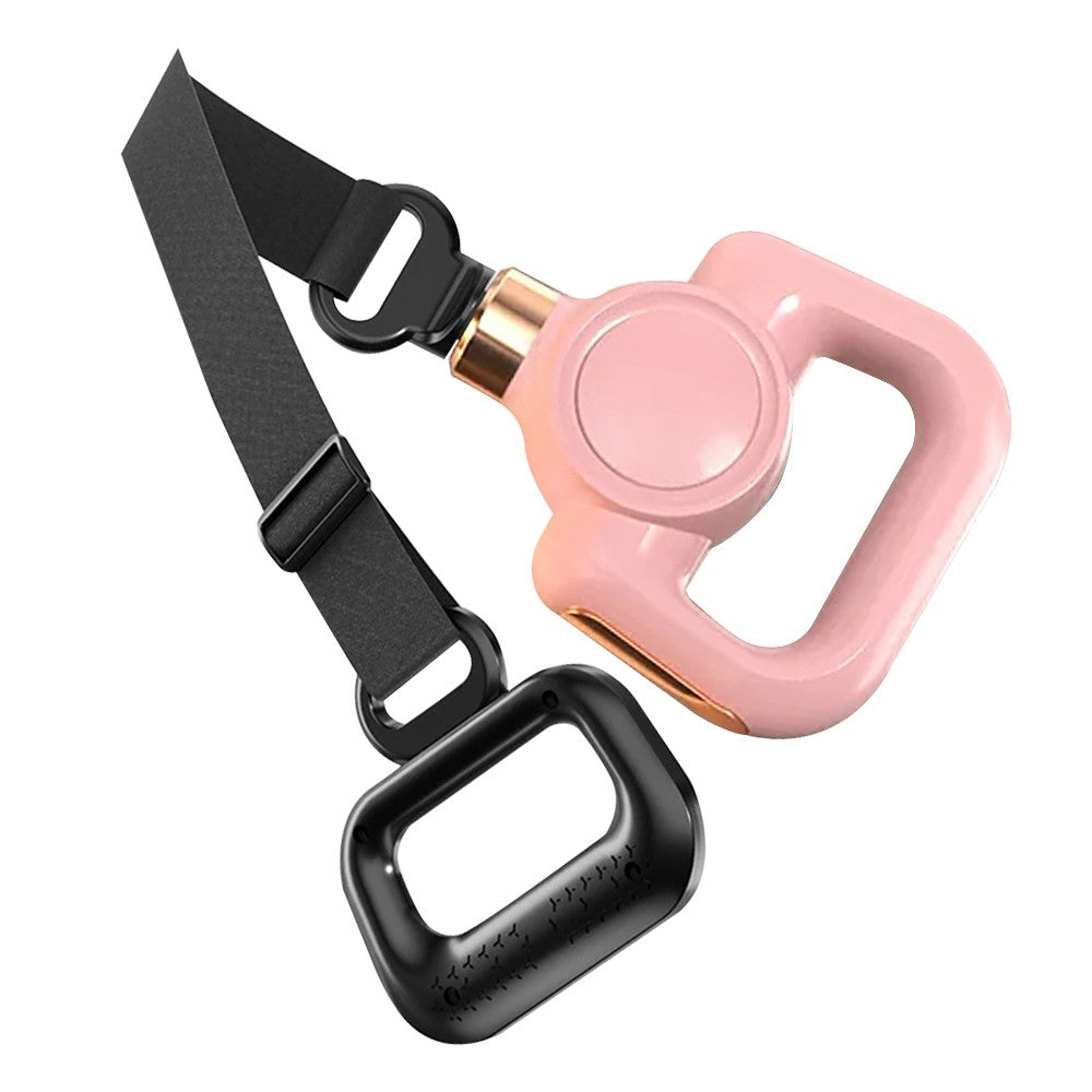 Handheld Muscle Massage Gun Body Massager with 4 Massage Heads and Belt - Pink