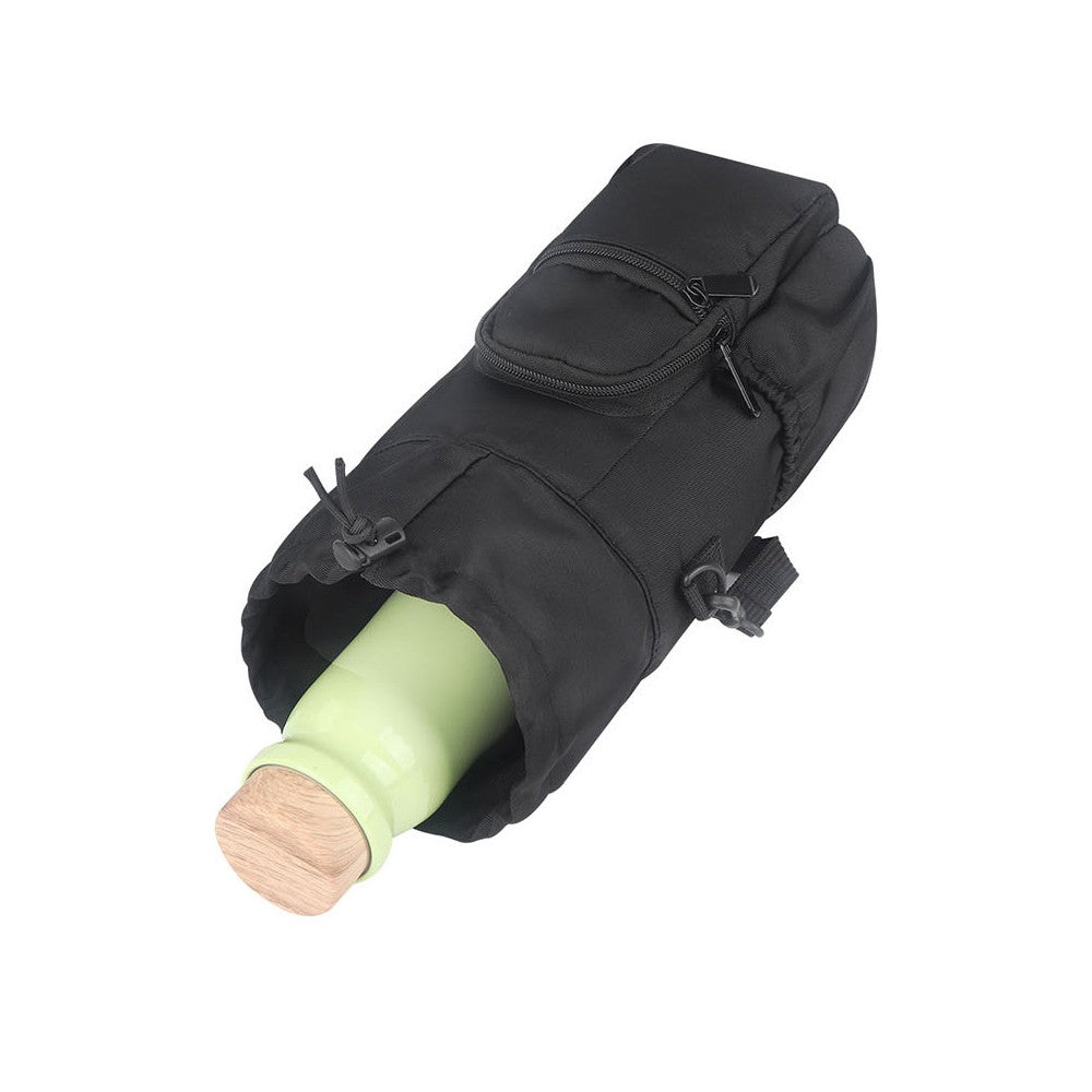 Water Bottle Carrier Bag Water Bottle Holder Sling Bag with Strap - Black