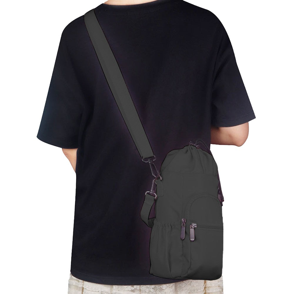 Water Bottle Carrier Bag Water Bottle Holder Sling Bag with Strap - Black