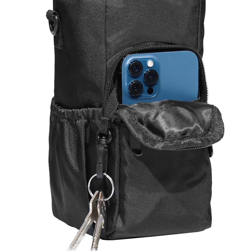 Water Bottle Carrier Bag Water Bottle Holder Sling Bag with Strap - Black