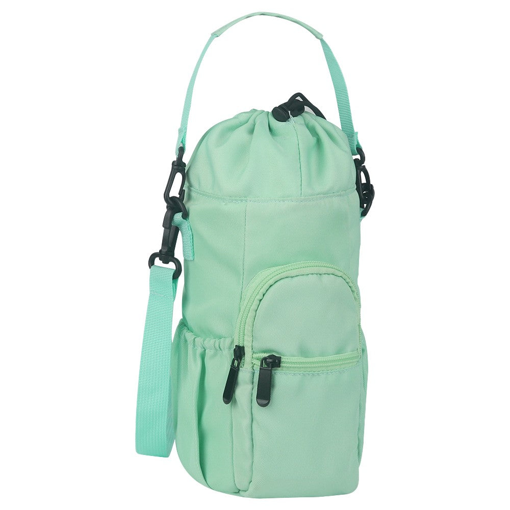 Water Bottle Carrier Bag Water Bottle Holder Sling Bag with Strap - Green