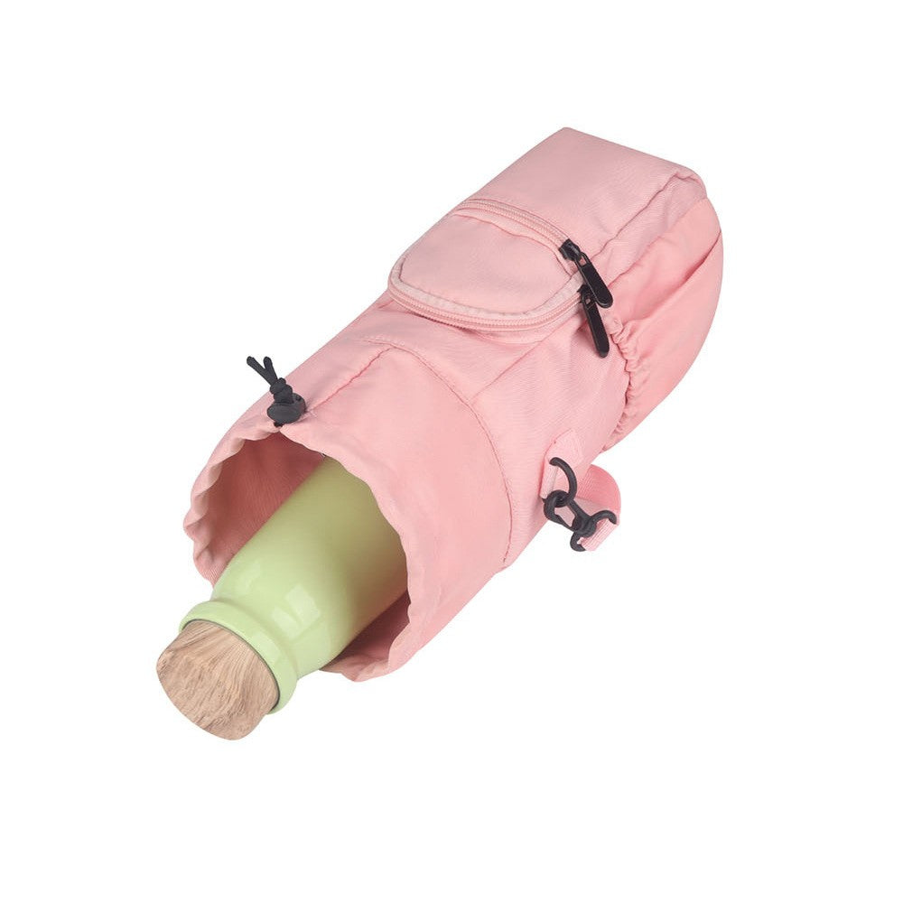 Water Bottle Carrier Bag Water Bottle Holder Sling Bag with Strap - Pink