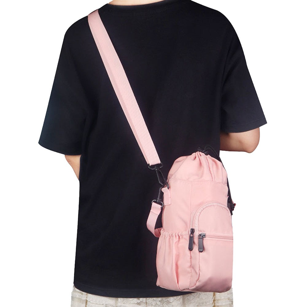 Water Bottle Carrier Bag Water Bottle Holder Sling Bag with Strap - Pink