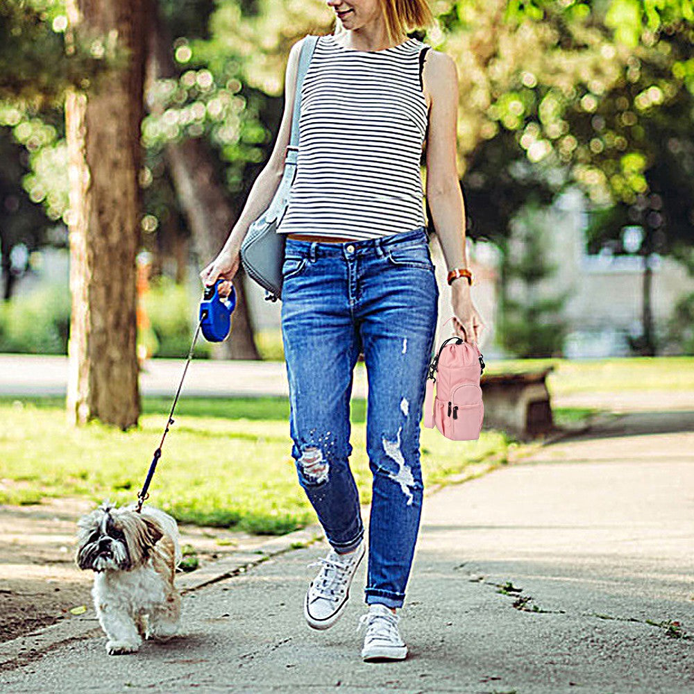 Water Bottle Carrier Bag Water Bottle Holder Sling Bag with Strap - Pink