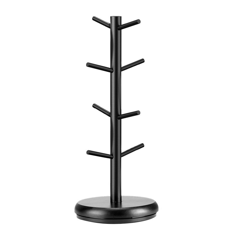 360-Degree Rotating Mug Holder Tree Coffee Cup Storage Rack with 8 Hooks