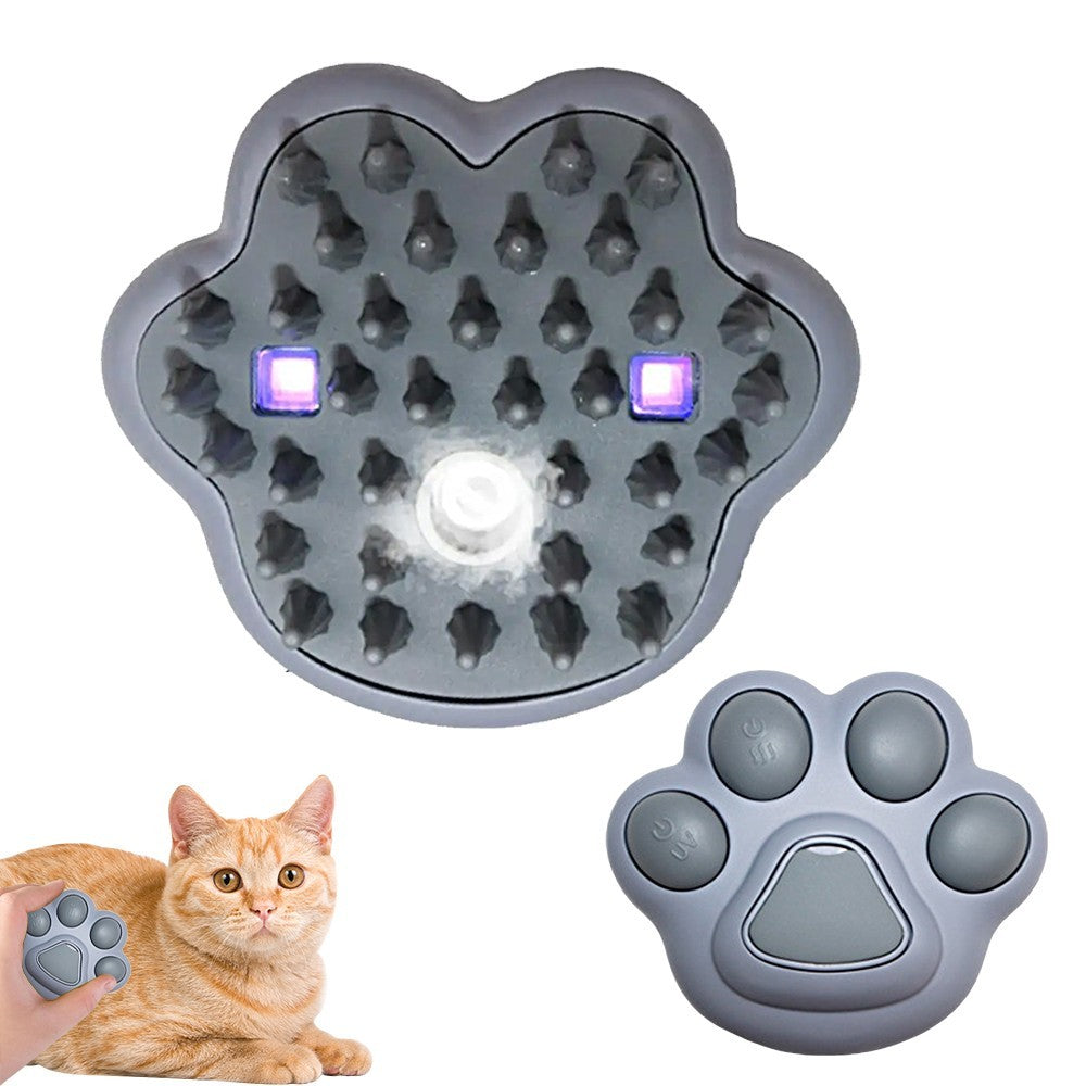 Spray Cat Hair Brush Pet Massage Comb USB Rechargeable with UV Light - Grey
