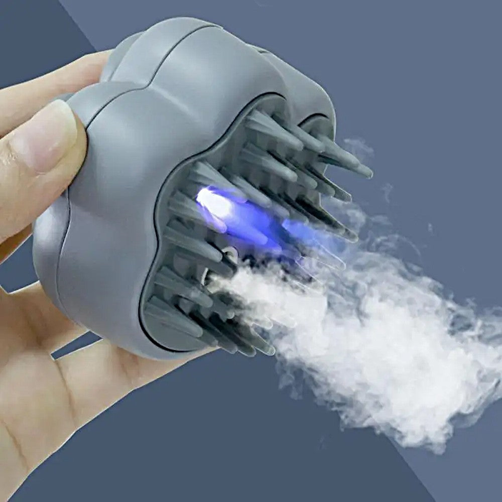 Spray Cat Hair Brush Pet Massage Comb USB Rechargeable with UV Light - Grey