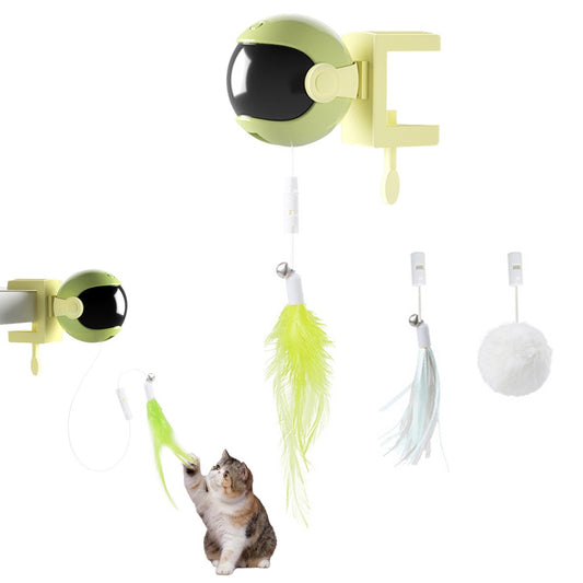 Electric Cat Toys Ball Automatic Lifting Interactive Pet Cat Toy Battery Operated Green