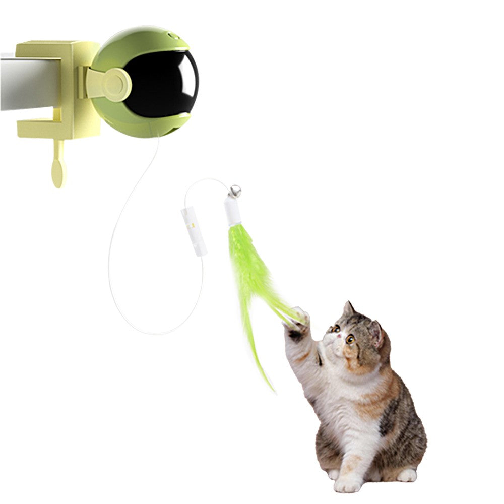 Electric Cat Toys Ball Automatic Lifting Interactive Pet Cat Toy Battery Operated Green