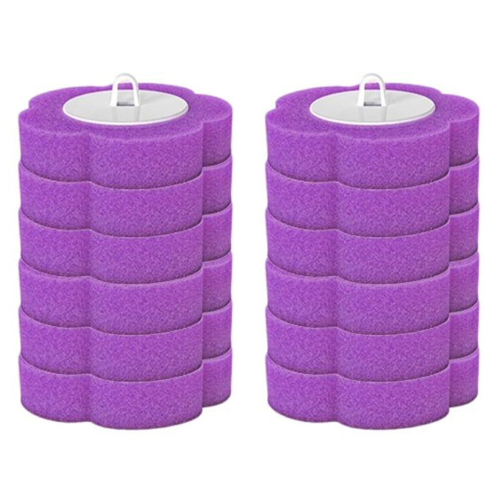 12Pcs Disposable Replacement Brush Head for Morandi Colour Toilet Brush - Purple