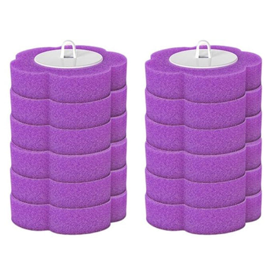 12Pcs Disposable Replacement Brush Head for Morandi Colour Toilet Brush - Purple