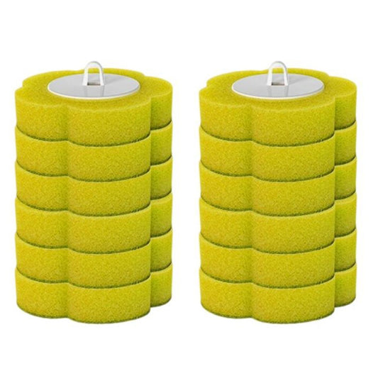 12Pcs Disposable Replacement Brush Head for Morandi Colour Toilet Brush - Yellow