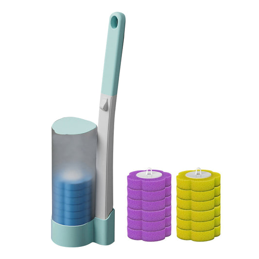Disposable Toilet Brush with 18 Replacement Brush Heads - Morandi Blue