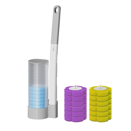 Disposable Toilet Brush with 18 Replacement Brush Heads - Morandi Grey