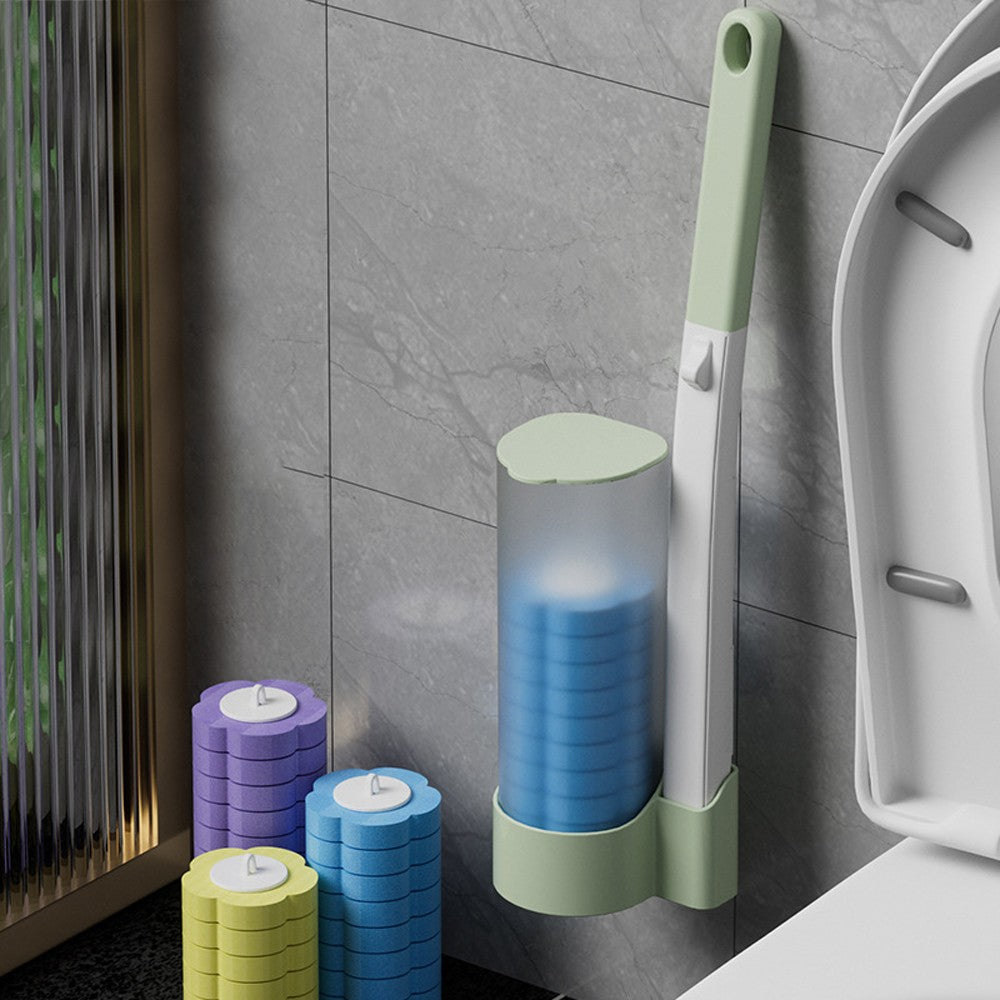 Disposable Toilet Brush with 18 Replacement Brush Heads - Morandi Light Green