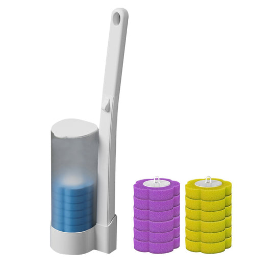 Disposable Toilet Brush with 18 Replacement Brush Heads - Morandi White