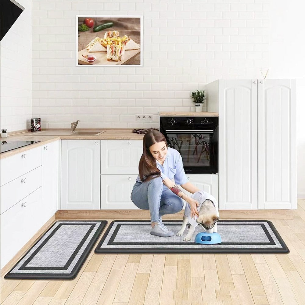 120x45cm Kitchen Floor Mat 5mm Cushioned Anti-Fatigue Standing Mat - Black