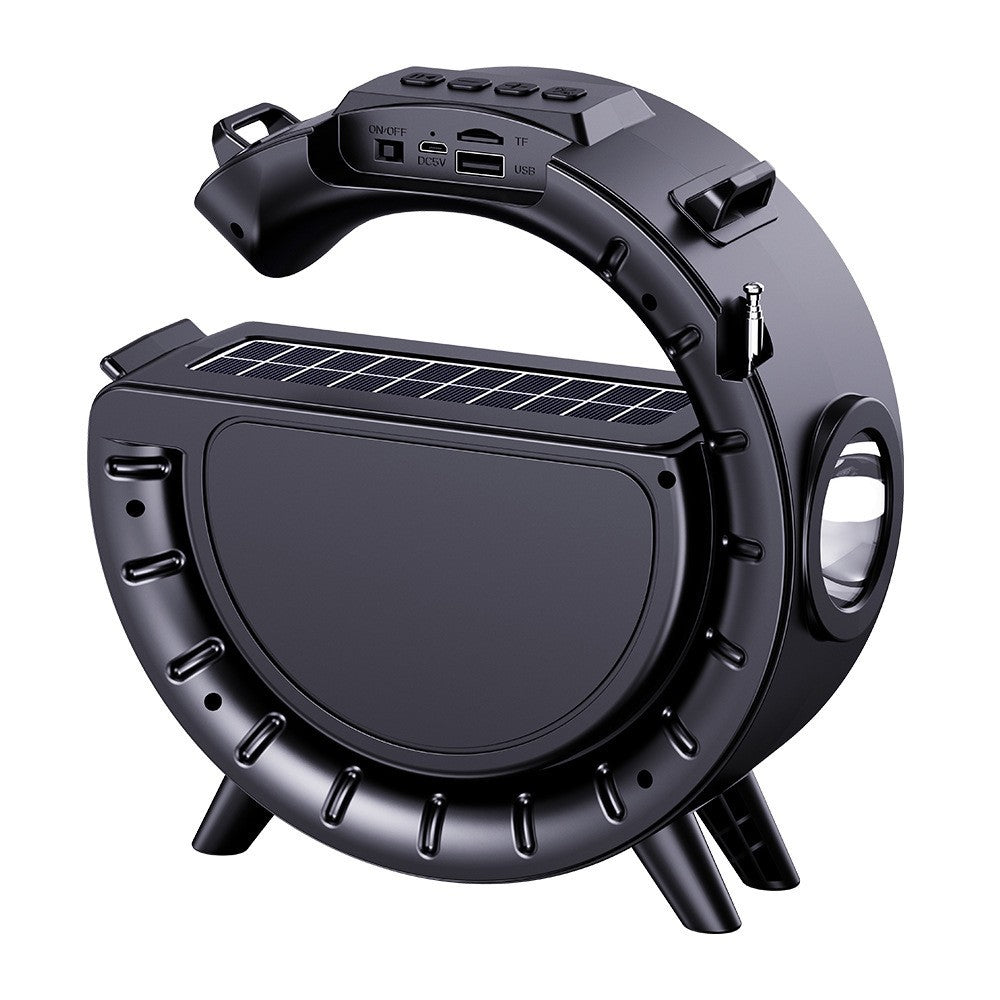 Solar Powered Bluetooth Speaker with Flashlight Portable Outdoor Speaker