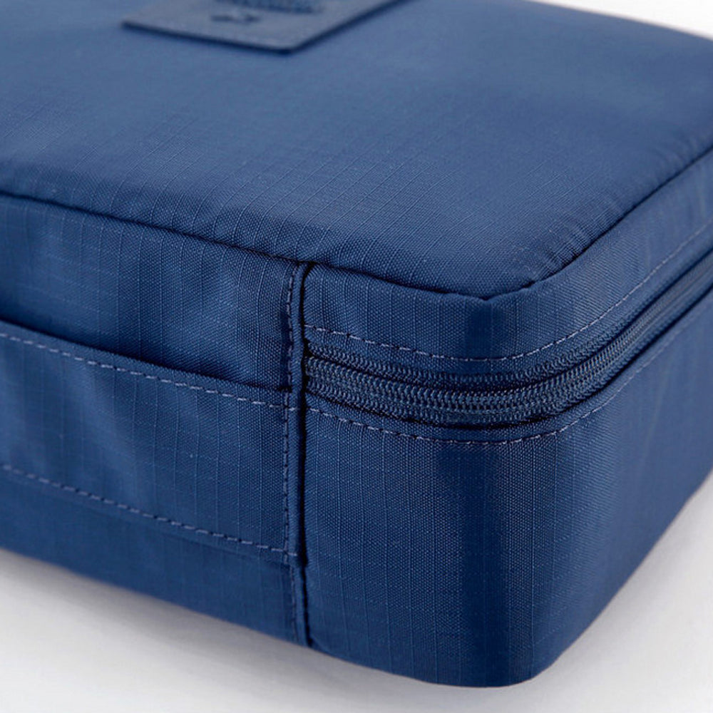 Travel Toiletry Bag with Makeup Brush Organizer Pouch Cosmetic Storage Makeup Bag Black Navy Blue