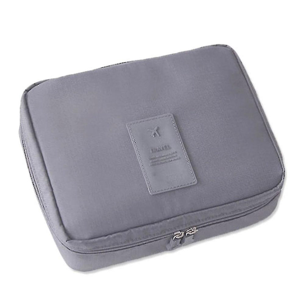 Travel Toiletry Bag with Makeup Brush Organizer Pouch Cosmetic Storage Makeup Bag Grey