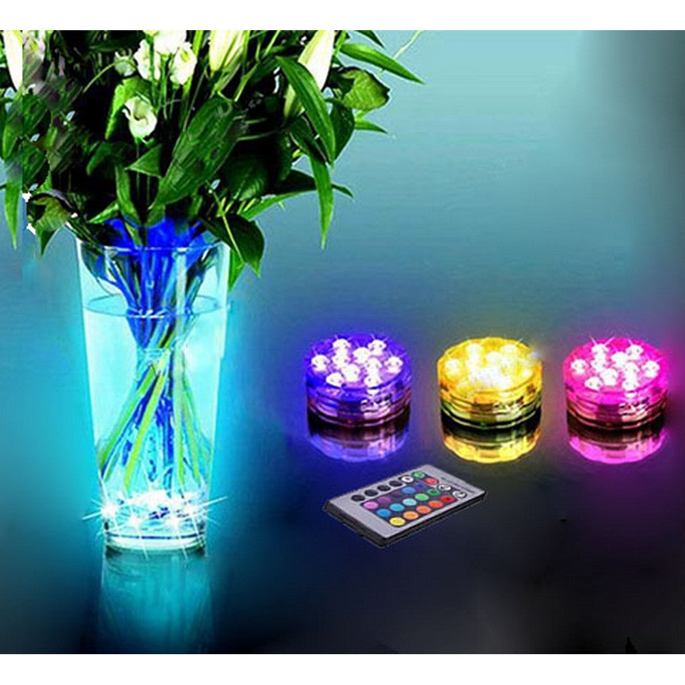 10 LED RGB Colorful Waterproof Vase Decoration Lamp with Remote Controller