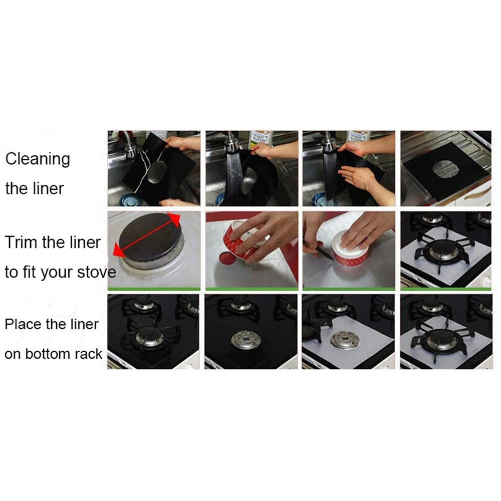 8Pcs Reusable Gas Stovetop Protectors Keep Your Gas Stove Clean and No More Mess