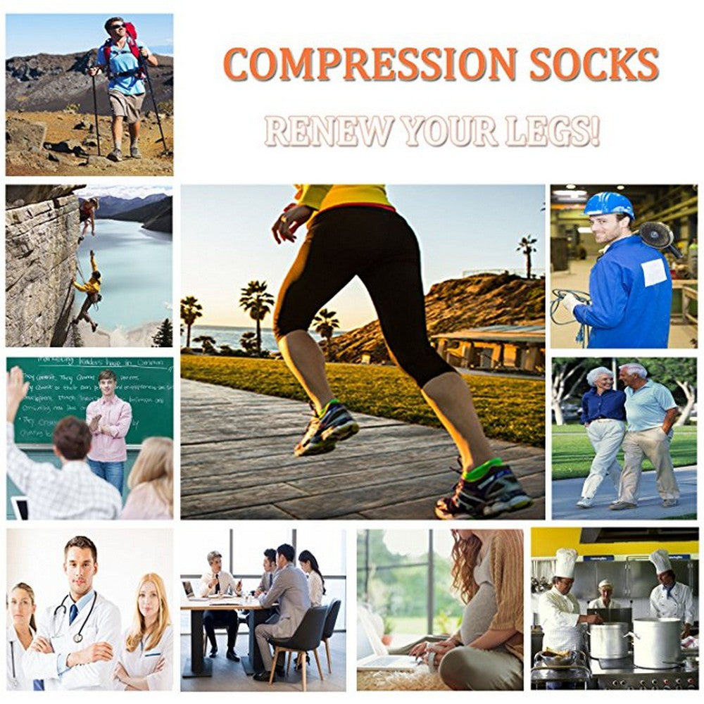 3 Pairs Compression Running Socks for Men and Women