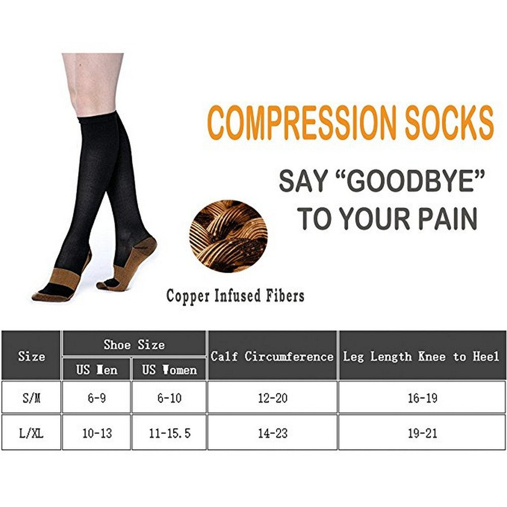 3 Pairs Compression Running Socks for Men and Women
