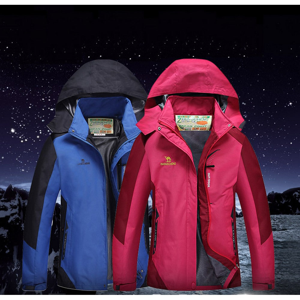 Outdoor Waterproof Winterproof Hooded Jacket for Women Purple
