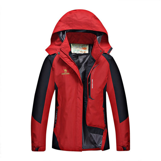 Outdoor Waterproof Winterproof Hooded Jacket for Women Red