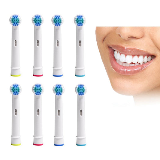 8Pcs 3D Whitening Toothbrush Head Compatible with Oral B