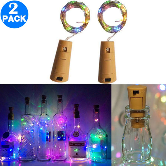 2 Pack Funky Bottle Stopper String Lights Multicolor