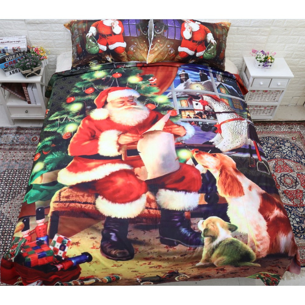 3PCS Christmas Comfort Bedding Sets Santa