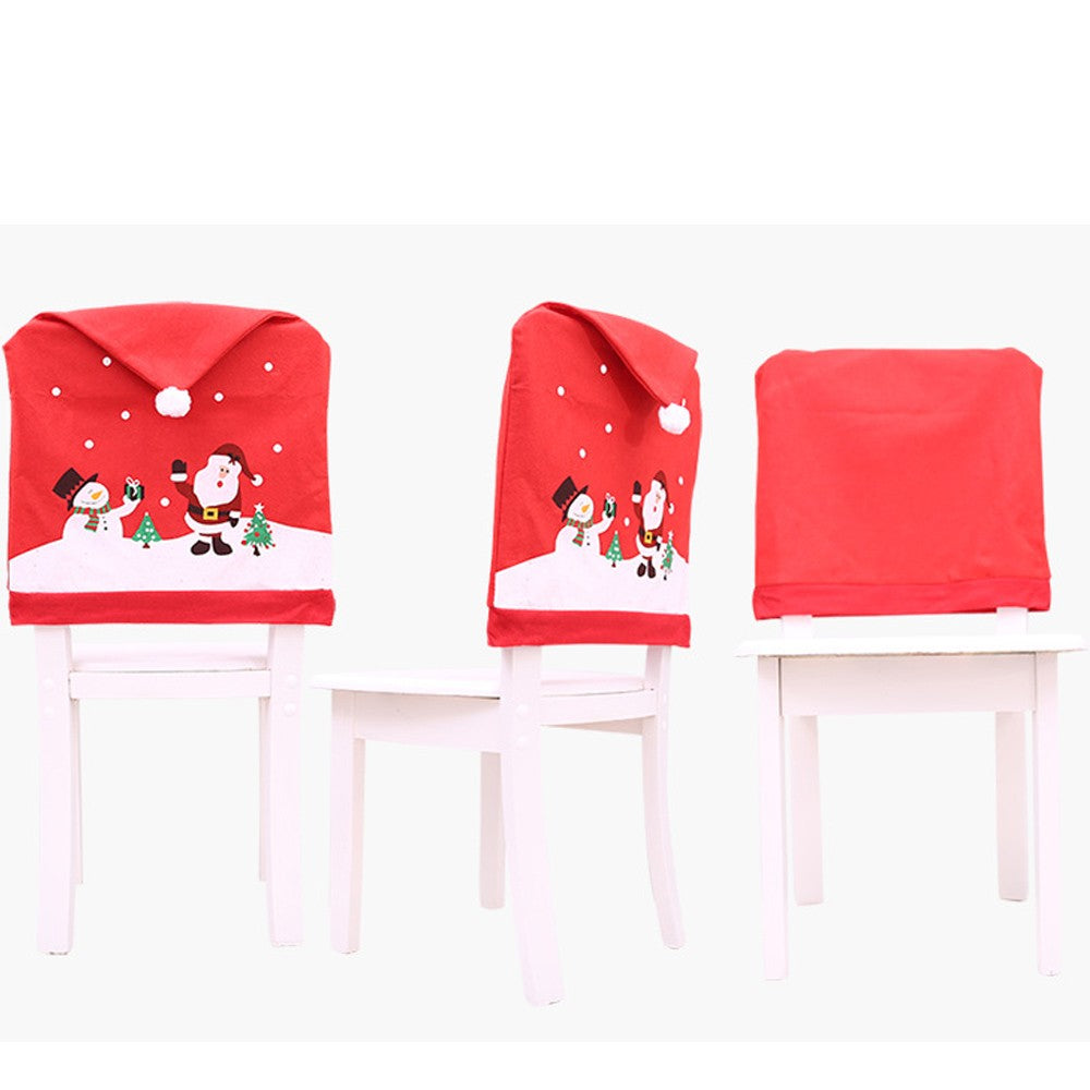 2 X Christmas Red Hat Chair Covers
