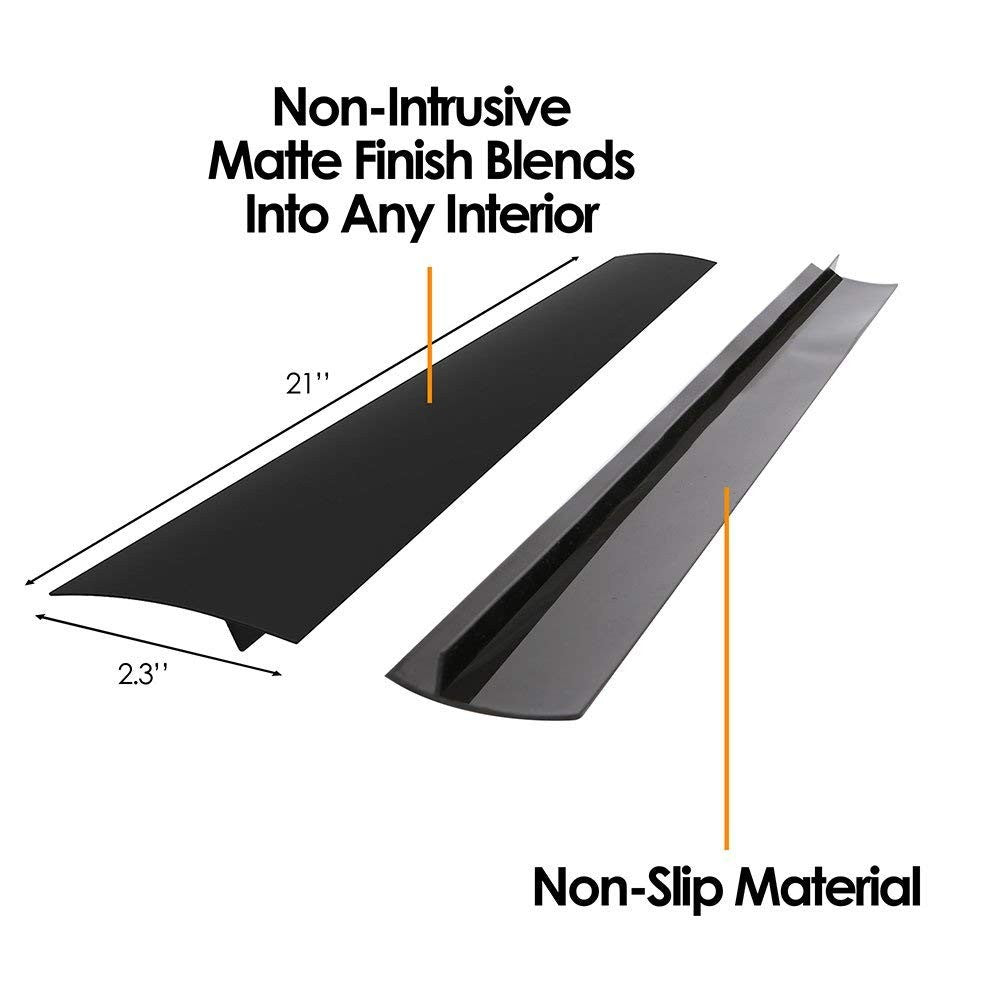 2 Pack Silicone Kitchen Stove Counter Gap Cover Black