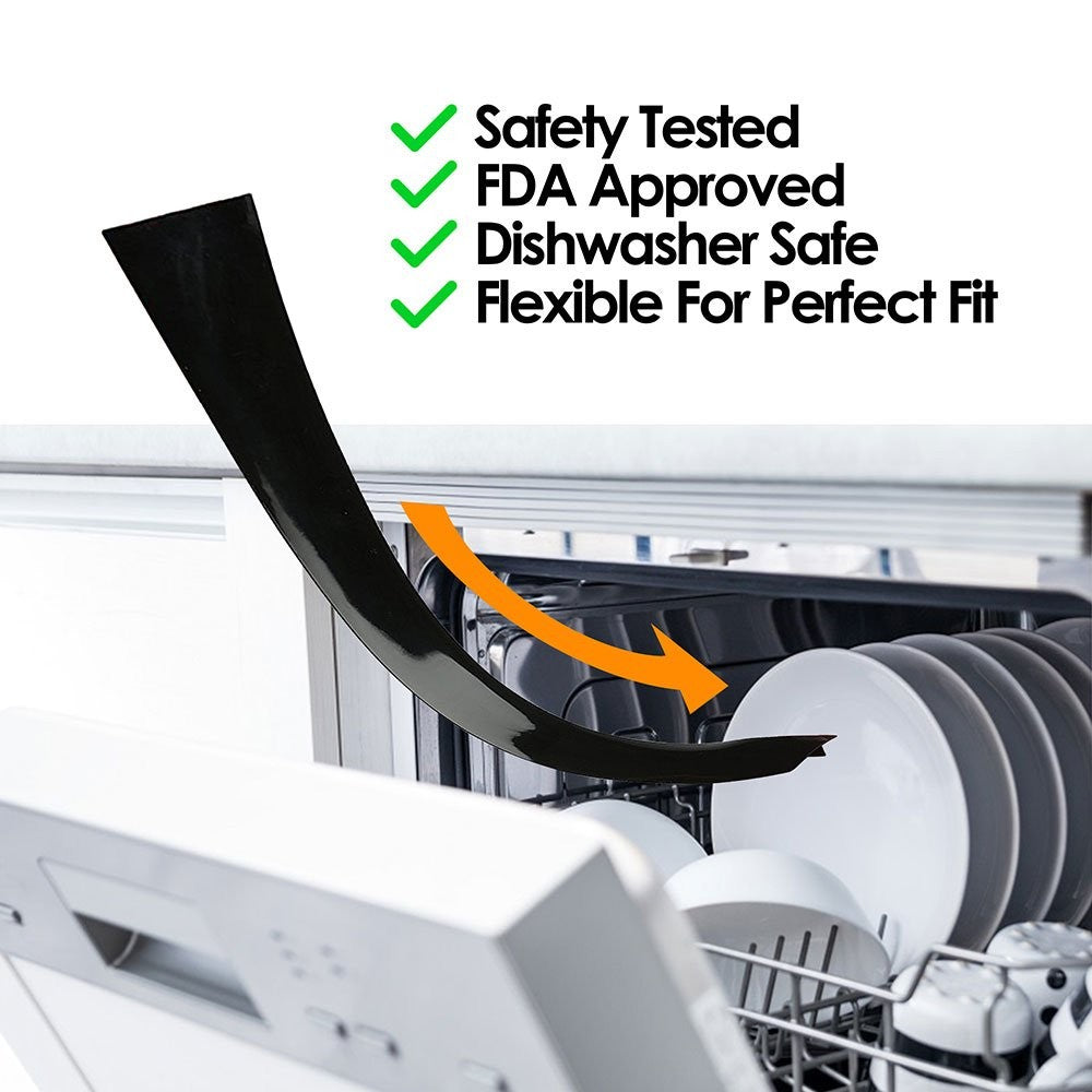 2 Pack Silicone Kitchen Stove Counter Gap Cover Black