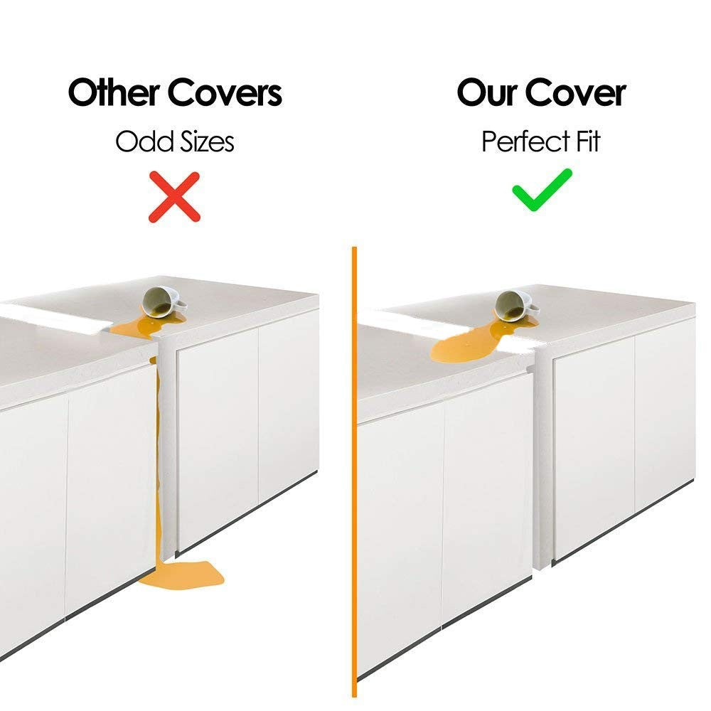 2 Pack Silicone Kitchen Stove Counter Gap Cover White