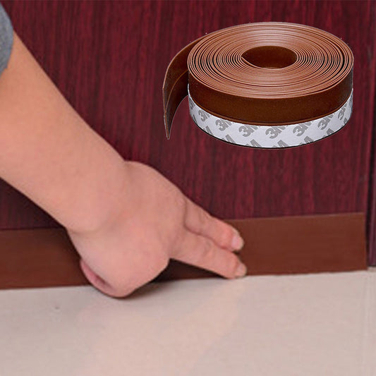2 Rollers 25mmx1m  Home Decor Draft Strips Door Draft Stopper Under Door Seal for Soundproof-Brown