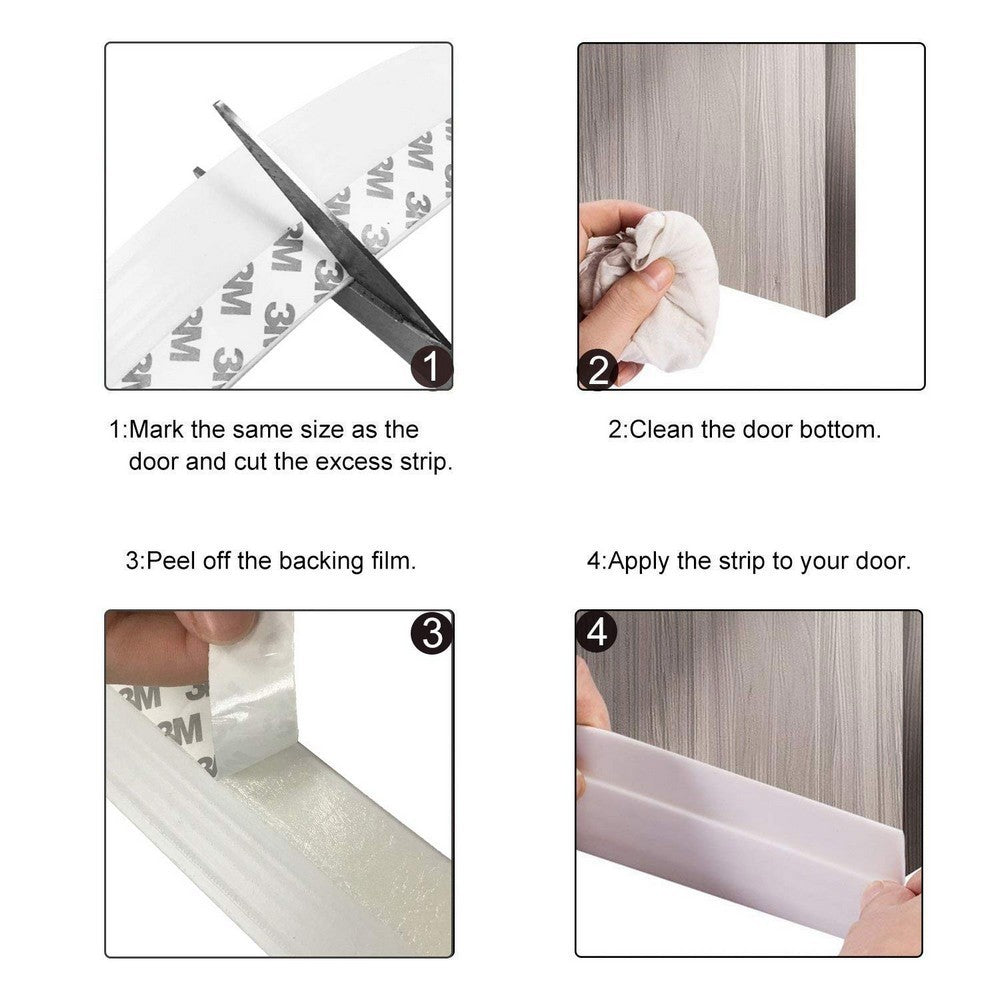 2 Pack 25mmx1m Draft Strips Door Draft Stopper Under Door Seal for Soundproof