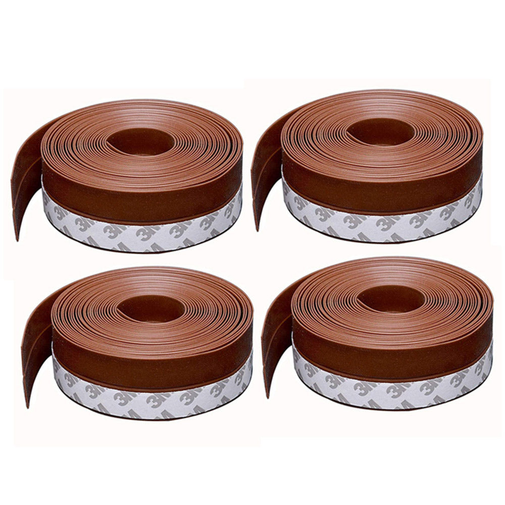4 Rollers 25mmx1m  Home Decor Draft Strips Door Draft Stopper Under Door Seal for Soundproof-Brown