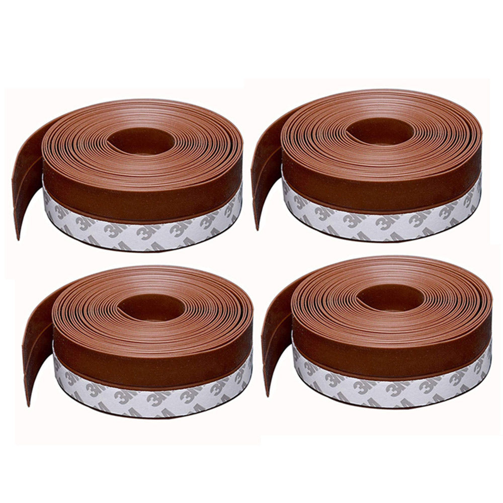 4 Rollers 25mmx1m  Home Decor Draft Strips Door Draft Stopper Under Door Seal for Soundproof-Brown