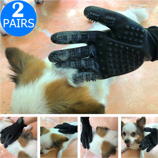 2 Pairs of Massaging Grooming Gloves