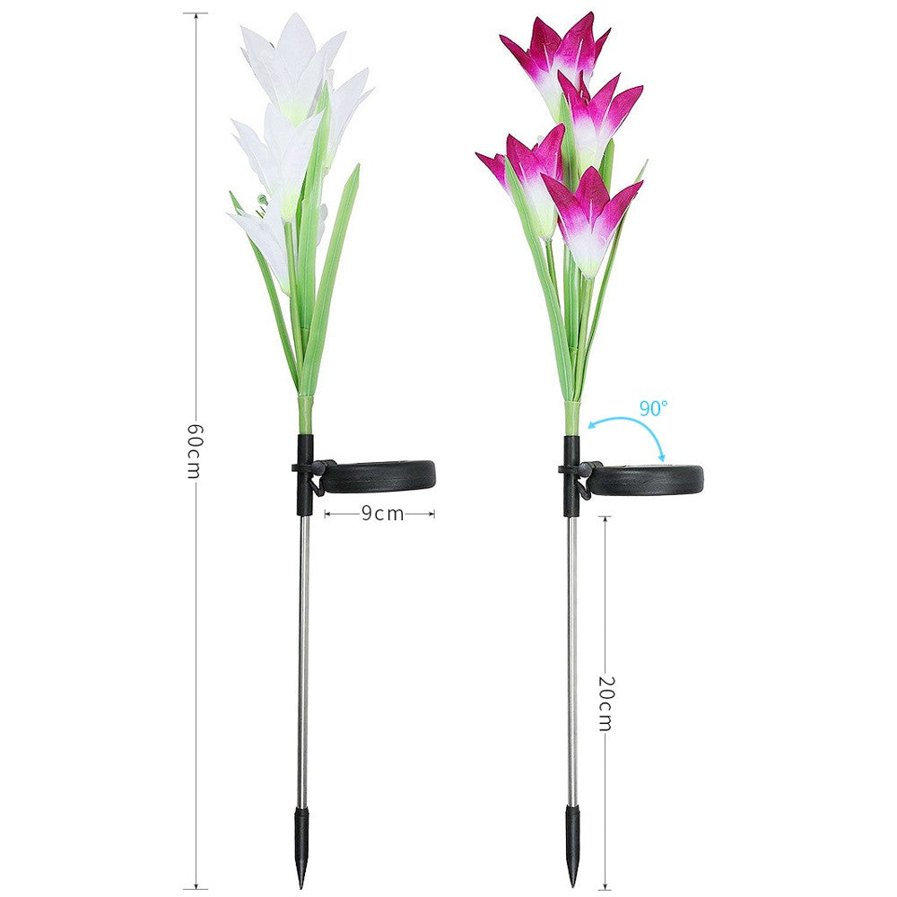3 Pack Colour Changing 4 LED Solar Landscape Lights