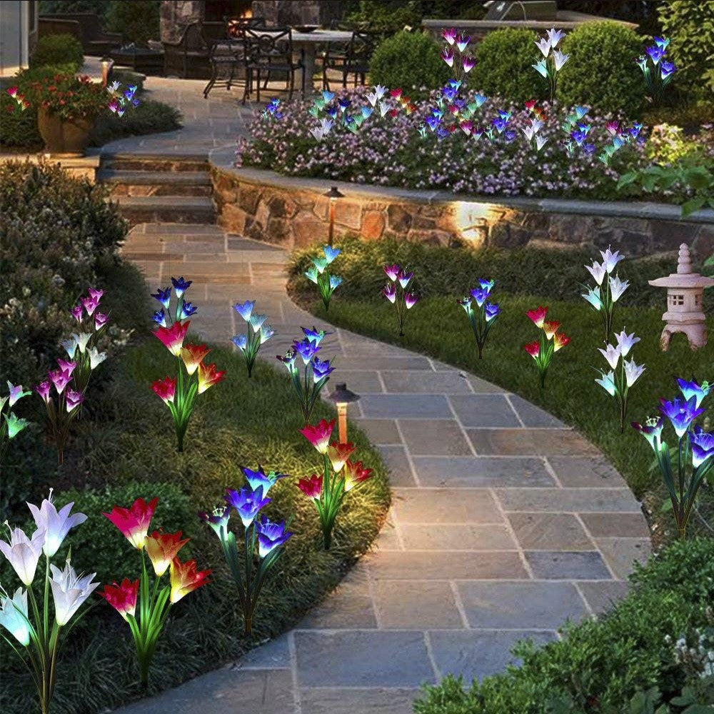 3 Pack Colour Changing 4 LED Solar Landscape Lights