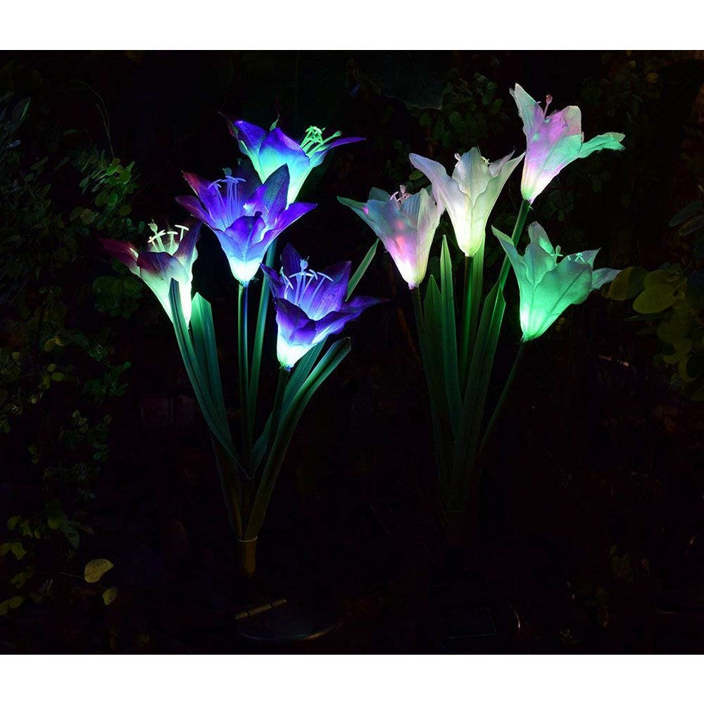3 Pack Colour Changing 4 LED Solar Landscape Lights