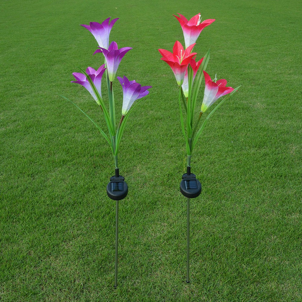 3 Pack Colour Changing 4 LED Solar Landscape Lights